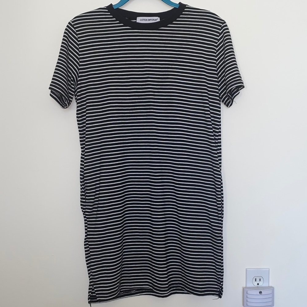 Cotton Empire Stripe T-Shirt Dress